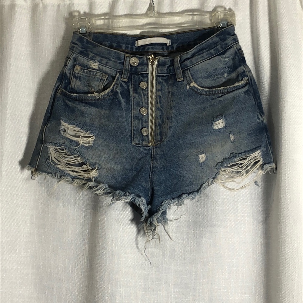Blue high waist shorts